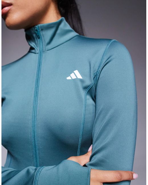 Adidas Originals Blue Adidas Training Optime Essentials Jacket
