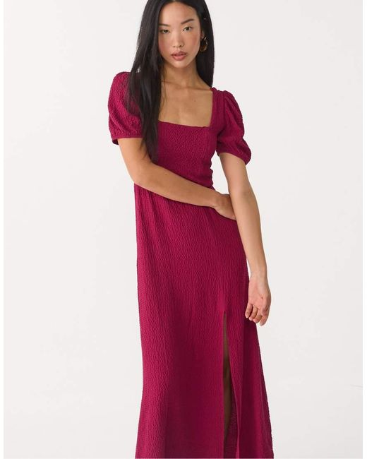 Stradivarius Sierlijke Maxi Jurk Met Gekruiste Achterkant in het Red