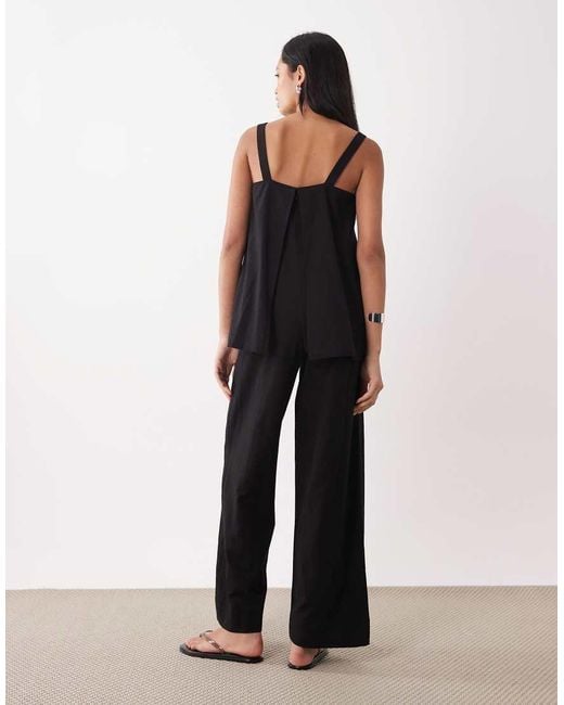 ASOS White Double Layer Cami Jumpsuit