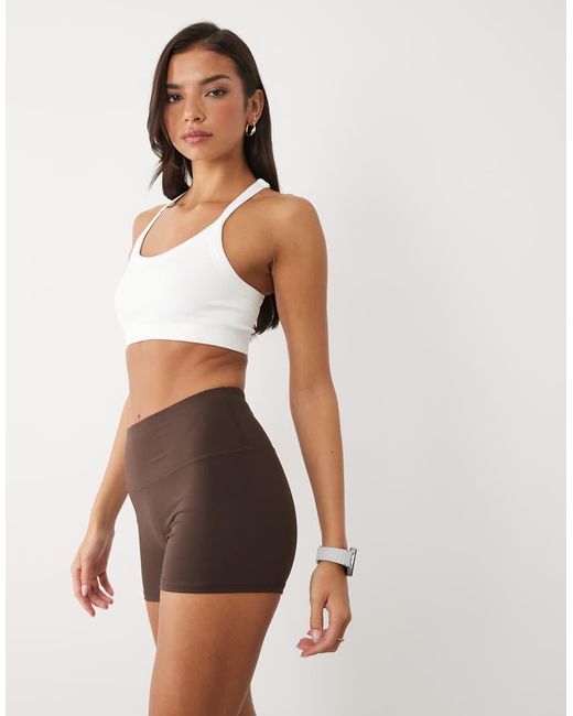 4505 Brown Icon High Waist 3 Inch Booty Short