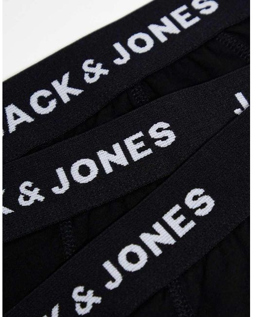 Jack & Jones Black 3 Pack Trunks for men
