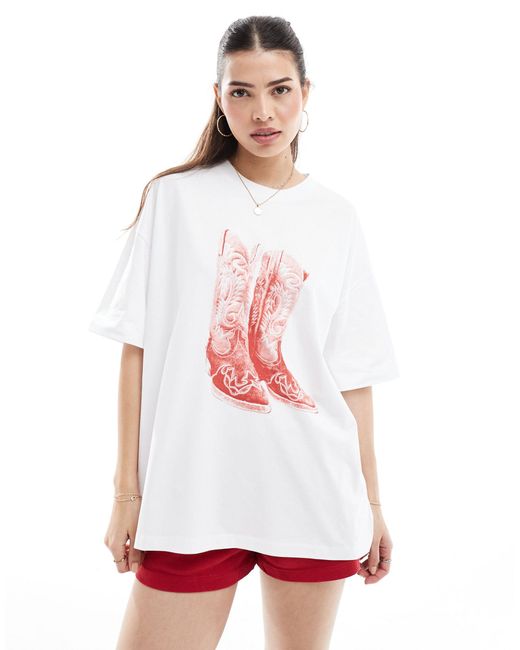 ASOS Pink Oversized T-shirt With Cowboy Graphic