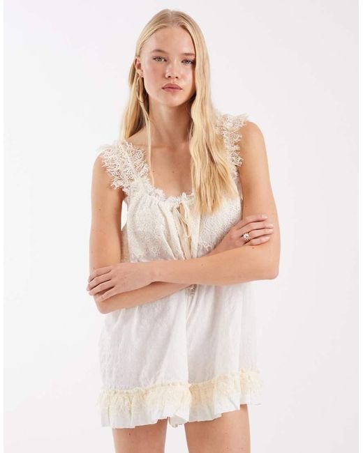 Free People White Wish Me Luck Romper