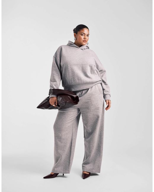 ASOS Gray Asos Design Curve Oversized Brushback Hoodie