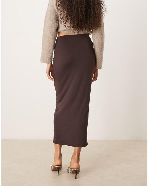 Glamorous Natural Mid Rise Maxi Skirt