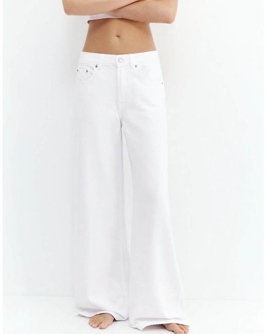 Pull&Bear White Petite Loose Oversize Jeans