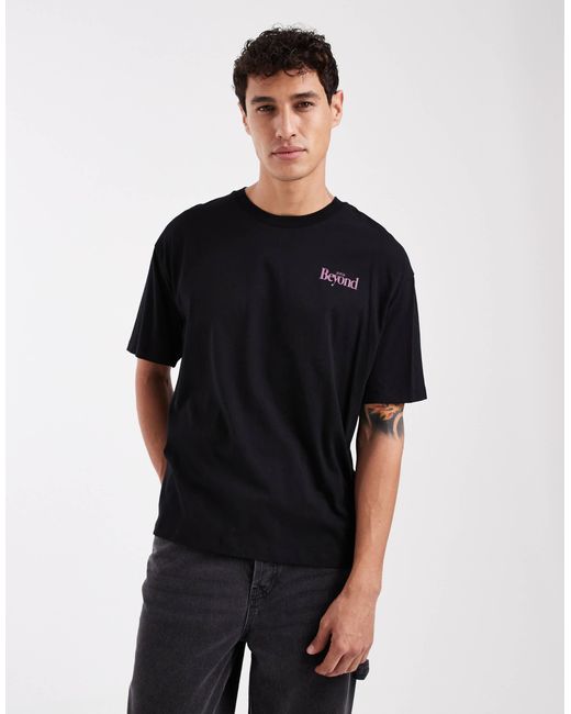 Jack & Jones – kastiges t-shirt in Black für Herren