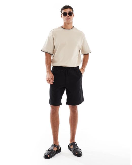 Jack & Jones Natural Linen Mix Short for men