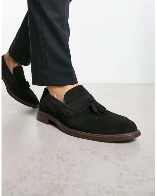 Mocassins en daim avec pampilles Thomas Crick pour homme en coloris Black