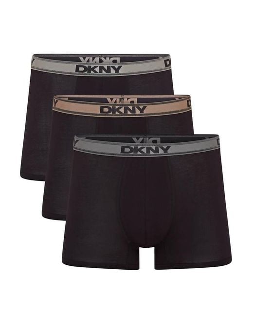 DKNY Black 3 Pack Carter Medium Bamboo Trunks for men