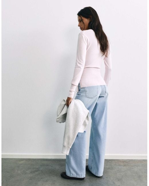 Pull croisé boutonné Pull&Bear en coloris Pink