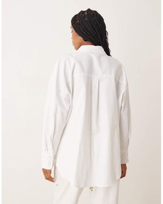 Jdy White Oversized Boyfriend Fit Shirt