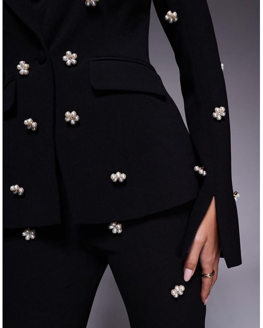 ASOS Gray Co-Ord Sculpted Embellished Blazer