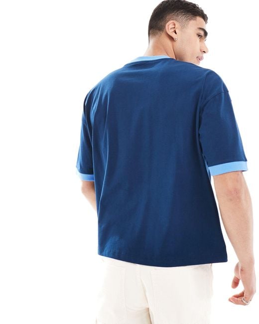 ASOS – ringer-t-shirt in Blue für Herren