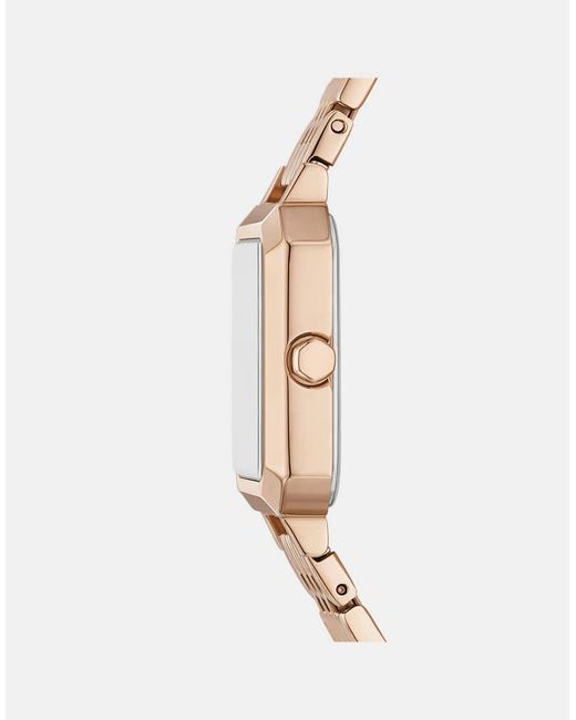ARMANI EXCHANGE White Three-Hand Rose-Tone Stainless Steel Watch And Bracelet Set