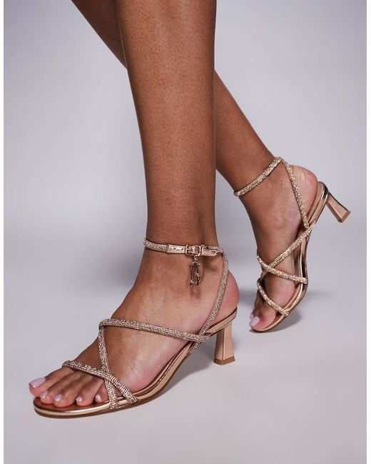 Steve Madden Purple Nerissa Embellished Mid Heel Sandals