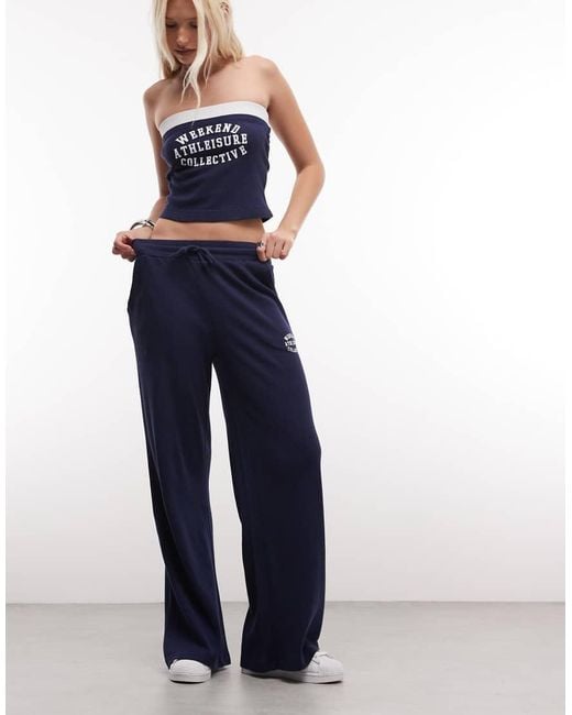 ASOS Blue Weekend Collective Co-ord Bandeau Top With Graphic