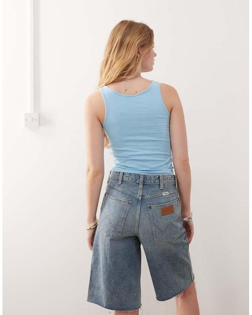 Noisy May Blue Vest Top With Diamante Detail