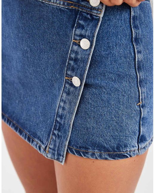 ASOS Blue Denim Wrap Skort