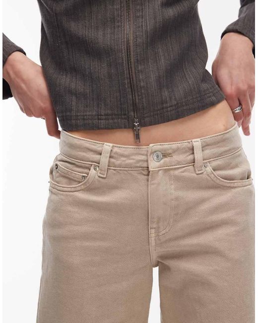 Gina Tricot White Low Waist Wide Leg Jeans
