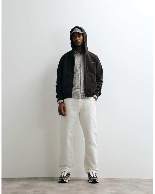 Carhartt Hoodie Met Rits En Verfspetter-Effect in het Black voor heren