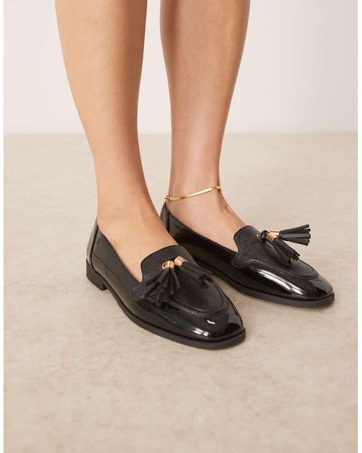 Zapatos Negros Planos Con Detalle De Borlas Mermaid De ASOS de color Black