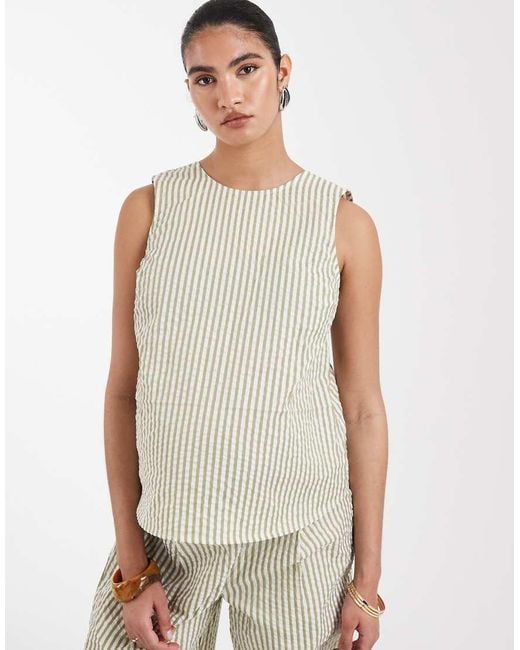 ASOS White Asos Design Maternity Seersucker Sleeveless Co-ord Top
