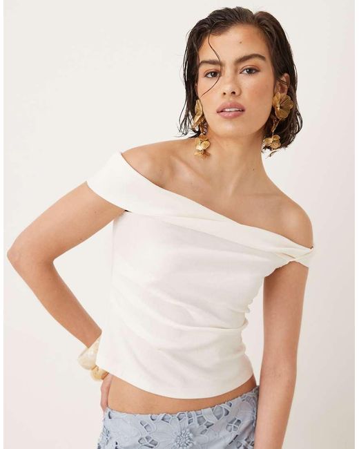 Mango White Bardot Top