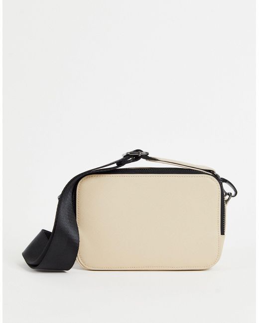 ASOS Cotton Faux Leather Camera Bag in Natural for Men Lyst