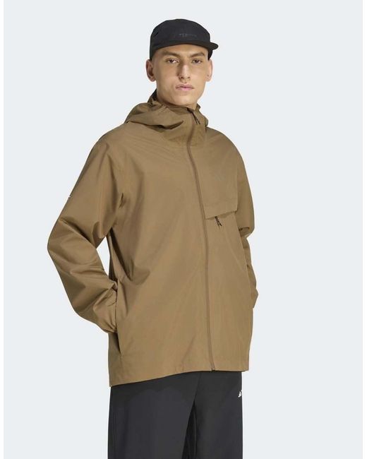 Adidas Originals Natural Terrex Multi 2 Layer Climaproof Rain Jacket for men