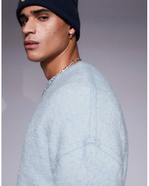 Maglione Comodo Azzurro Testurizzato di ASOS in Blue da Uomo