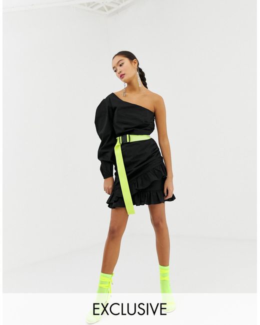 black and neon dress