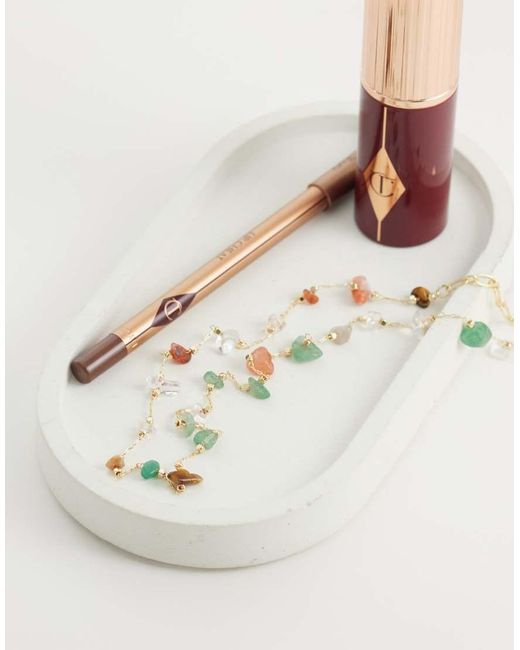ASOS Korte Ketting Met Stukjes Van Imitatie-Halfedelstenen in het White