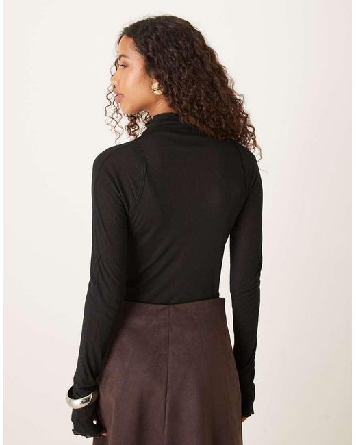 Free People Black High Neck Layering Top