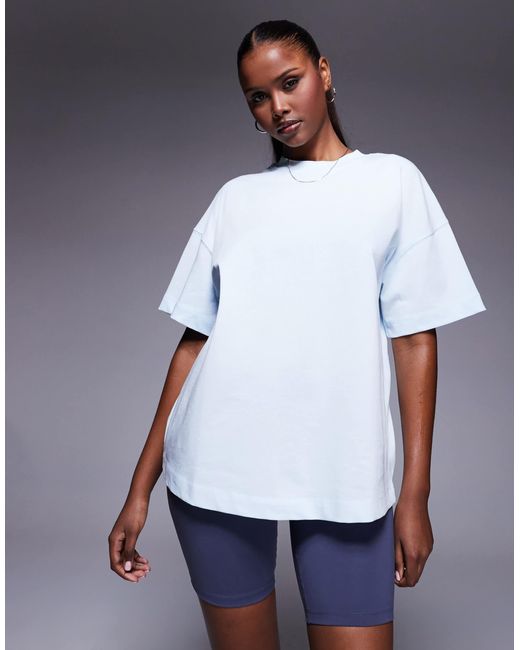 Icon - t-shirt coupe carrée en coton épais à séchage rapide - clair 4505 en coloris Blue