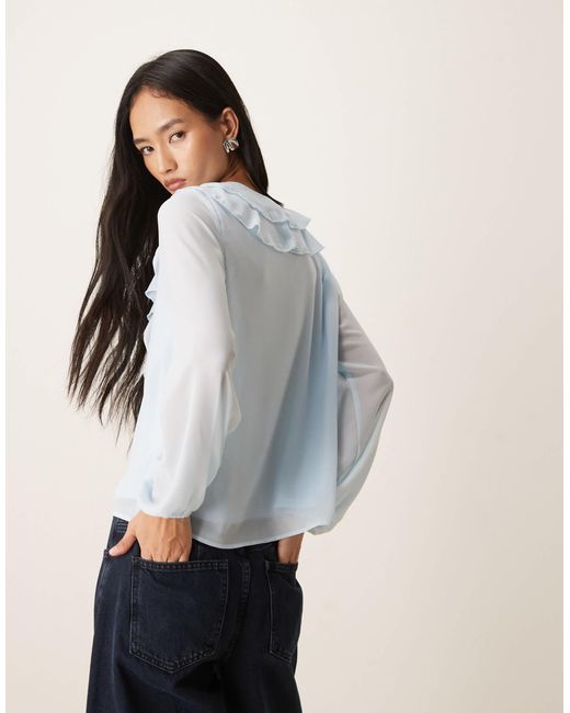Vila White – bluse aus webstff