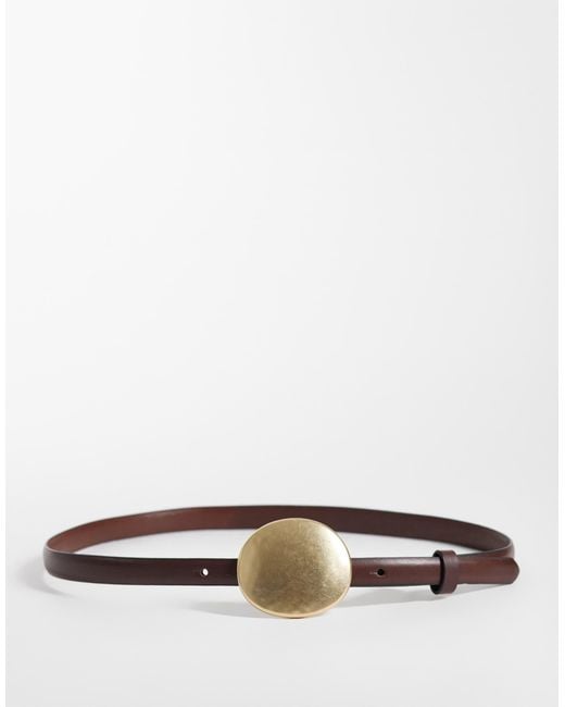 Mango White Statement Buckle Belt
