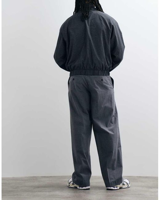 Weekday Blue Tailored Trousers With Front Pleat for men