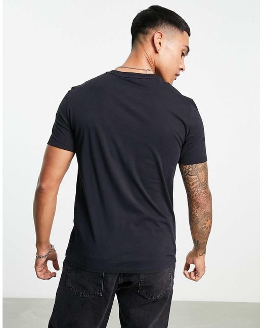 ARMANI EXCHANGE Blue Text Logo T-shirt for men