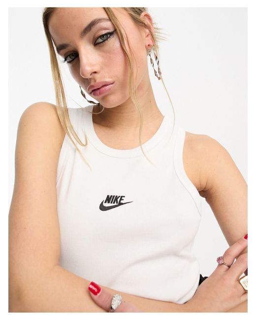 Dance - canotta bianca a coste con logo piccolo di Nike in Bianco | Lyst