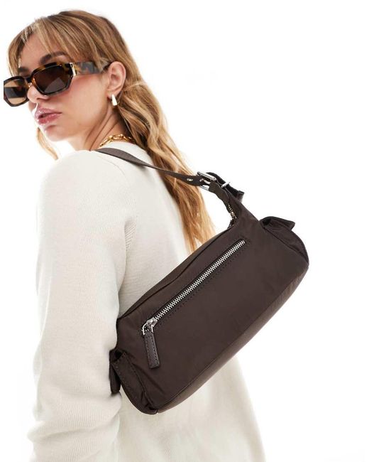 Mango Brown Side Pocket Shoulder Bag