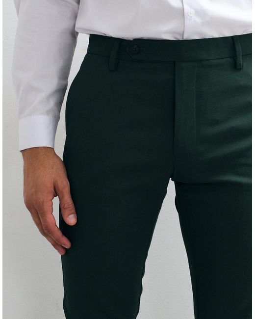 ASOS Green Skinny Suit Trousers for men