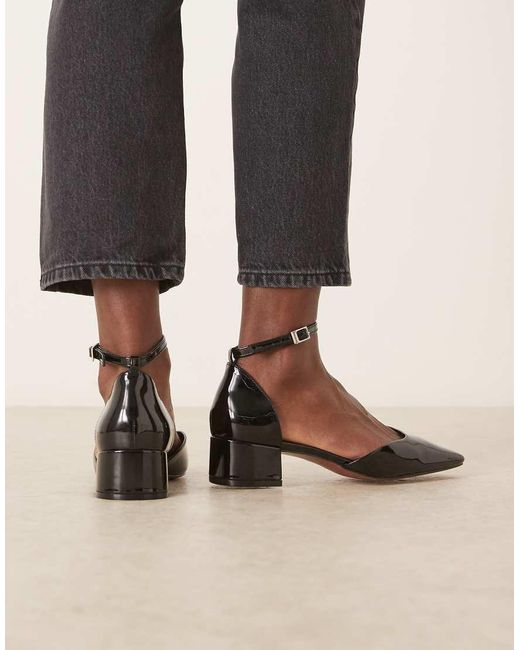 ASOS Natural Sweet Mid Block Heel Shoes