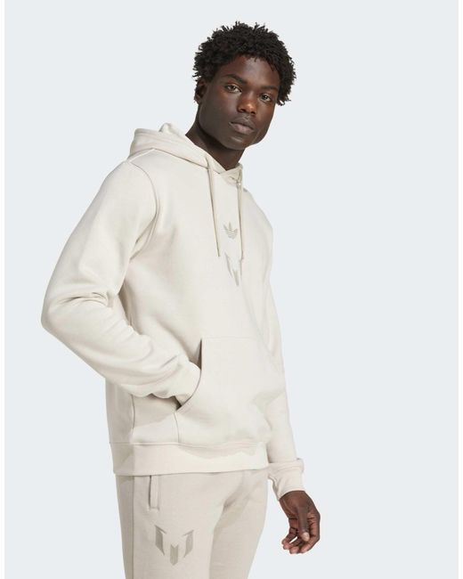 Adidas Originals – messi – kapuzenpullover in Natural für Herren