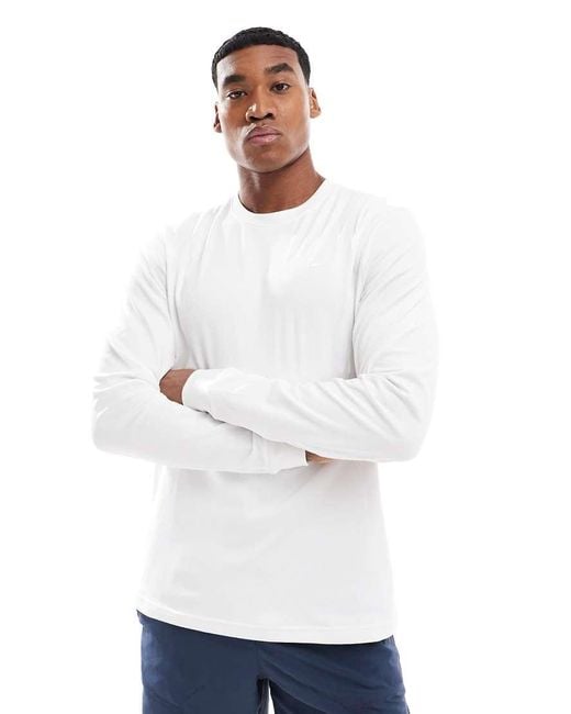 Nike White Dri-fit Long Sleeve Top for men