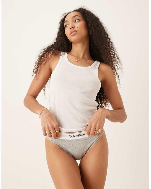 Calvin Klein Natural Modern Cotton High Leg Tanga