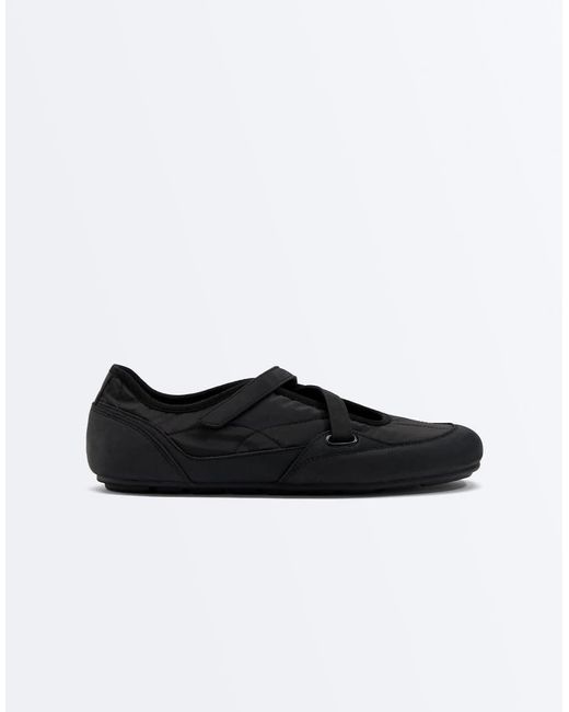 Oysho Black Nylon Sport Ballet Flat