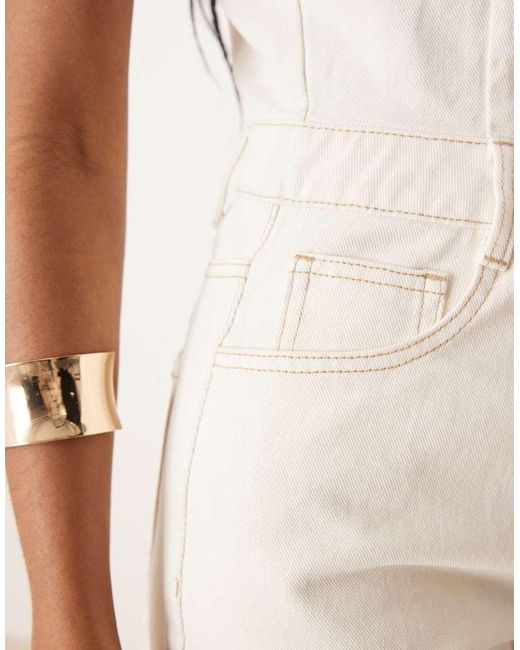 Mono Vaquero Largo De Pernera Barrel De -Blanco ASOS de color Natural