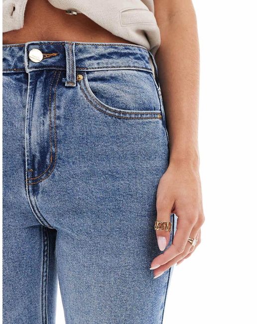 Only Petite Blue Emily High Waisted Straight Leg Jeans