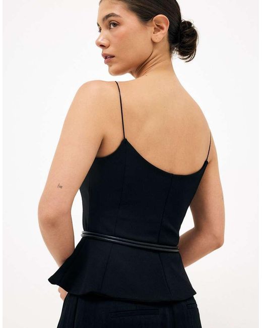 NA-KD Black Thin Strap Singlet